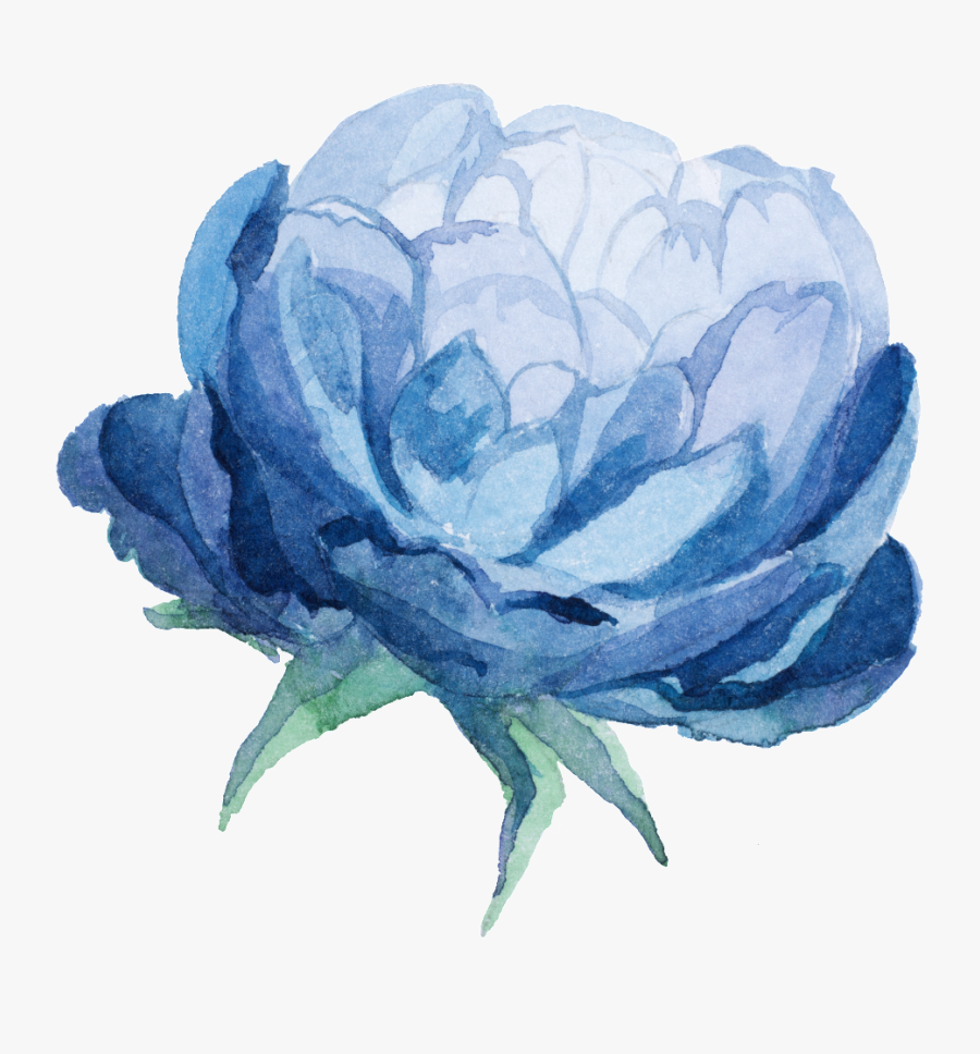 Watercolor Blue Flower Png - Watercolor Blue Flowers Png, Transparent Clipart