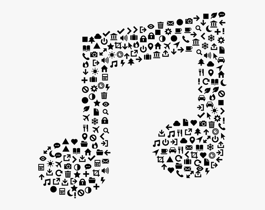 Transparent Colorful Music Notes On A Staff Png - Musical Note, Transparent Clipart