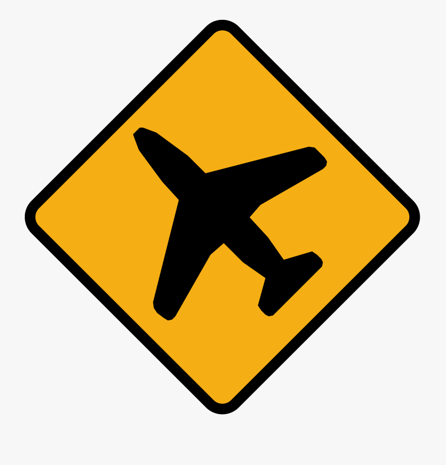 Yellow Airplane Cliparts 24, Buy Clip Art - Climbing Lane Road Sign, Transparent Clipart