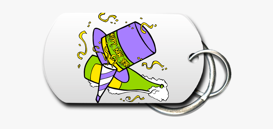 Happy New Year Key Chain Front - Cartoon, Transparent Clipart