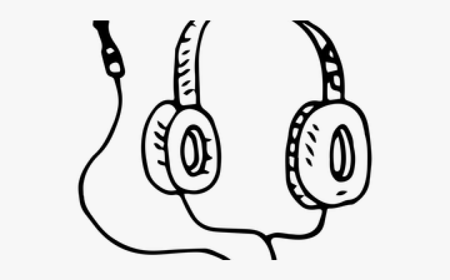 Drawn Headphones Music Note Clip Art - Transparent Background Headphones, Transparent Clipart