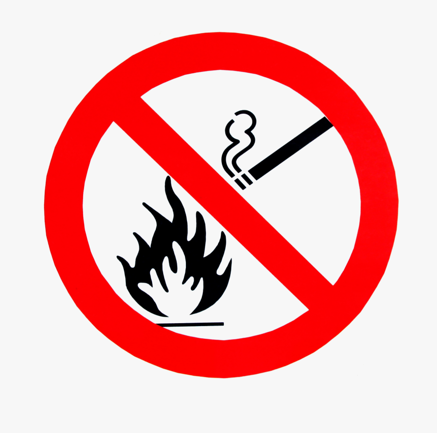 No Smoking Sign Png - Smoking And Naked Flames Forbidden, Transparent Clipart