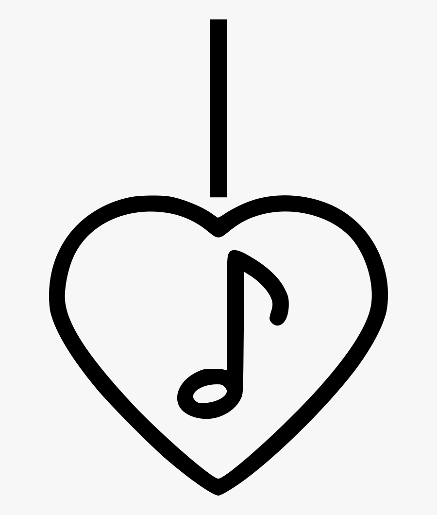 Music Note Pendant Necklace - Heart, Transparent Clipart