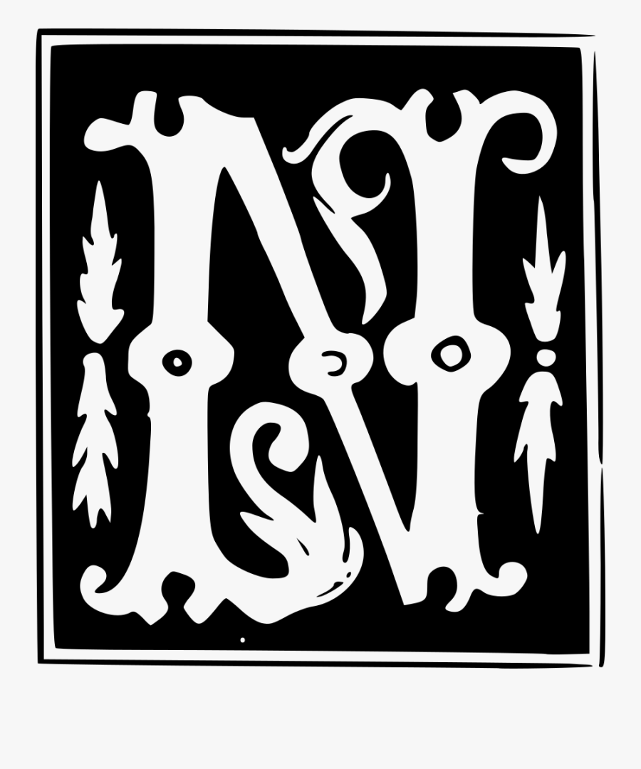 Decorative Letter Set - Decorative Letter N Png, Transparent Clipart