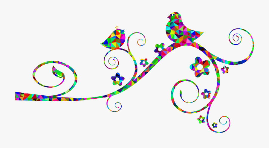 Low Poly Prismatic Birds Flourish - Transparent Friendship Day Png, Transparent Clipart