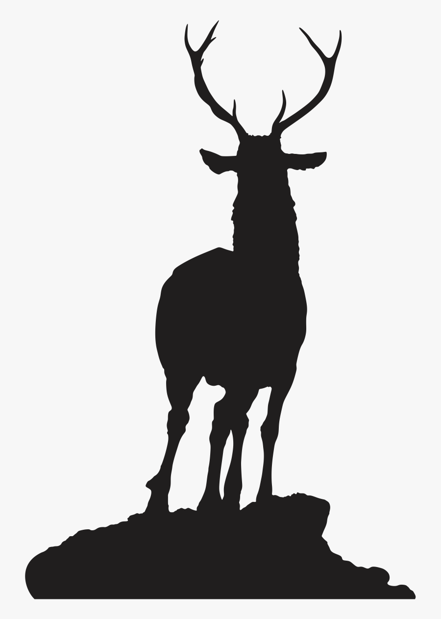 Reindeer Silhouette Elk Roe Deer - Cervo Png, Transparent Clipart
