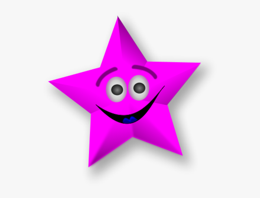 Pink Happy Star Clipart - Star Smile Clipart, Transparent Clipart