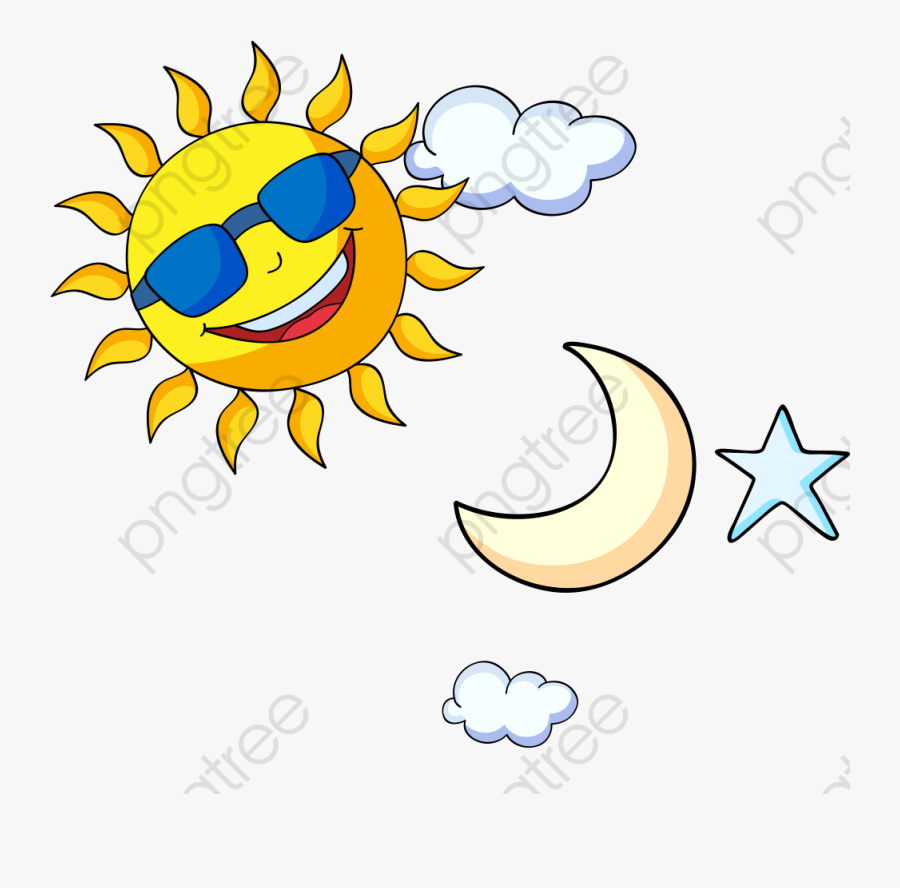 Transparent Moon And Star Clipart - Sun And Moon Clipart, Transparent Clipart