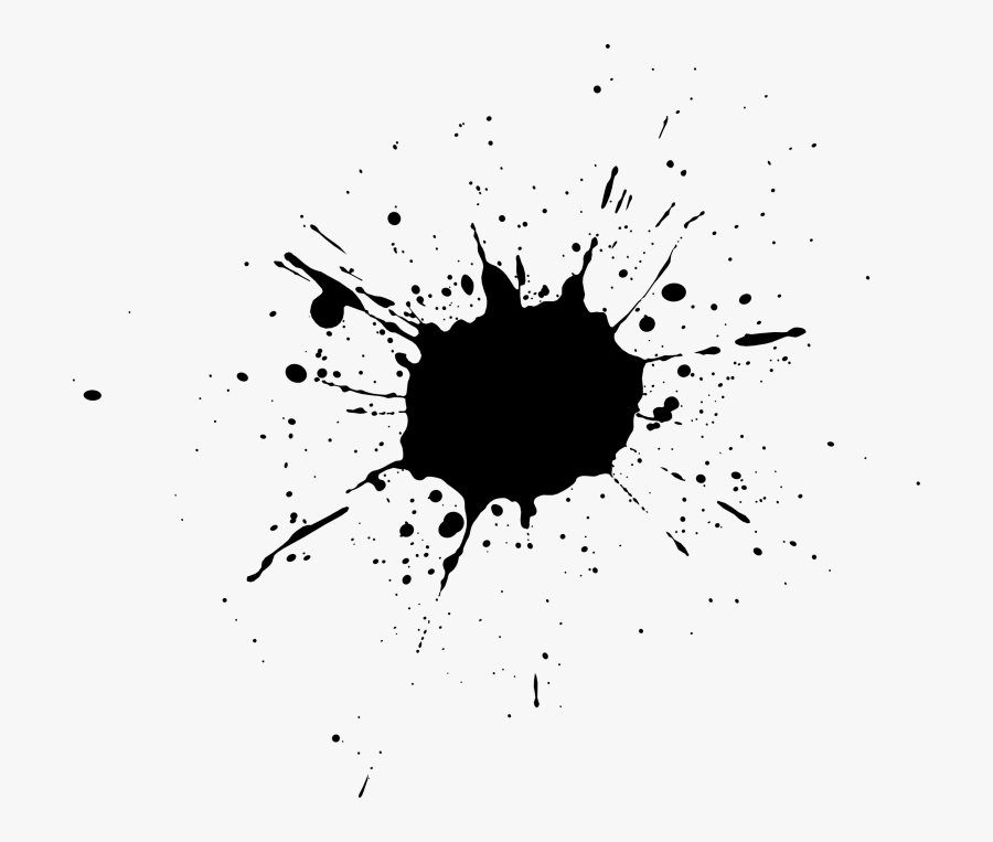 Painting Splatter Film Black And White T-shirt - Ink Splatter Png, Transparent Clipart
