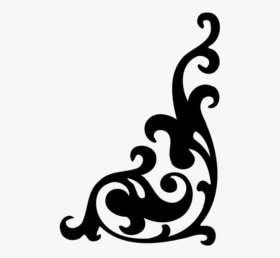 Silhouette,monochrome Photography,artwork - Corner Stencil Design, Transparent Clipart