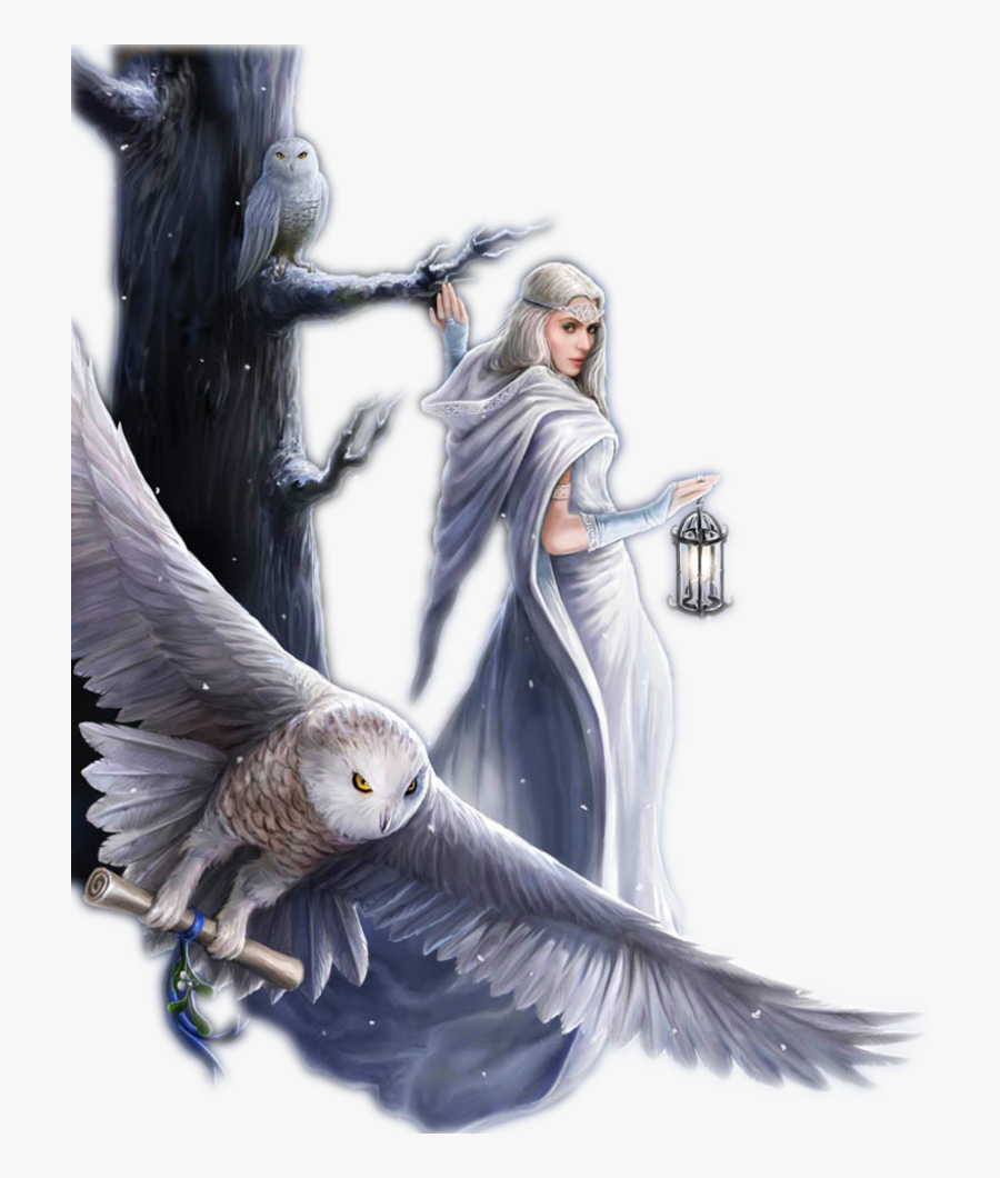 #woman #girl #owl #nature #fantasy #tree #ftes - Снежная Королева Фэнтези, Transparent Clipart
