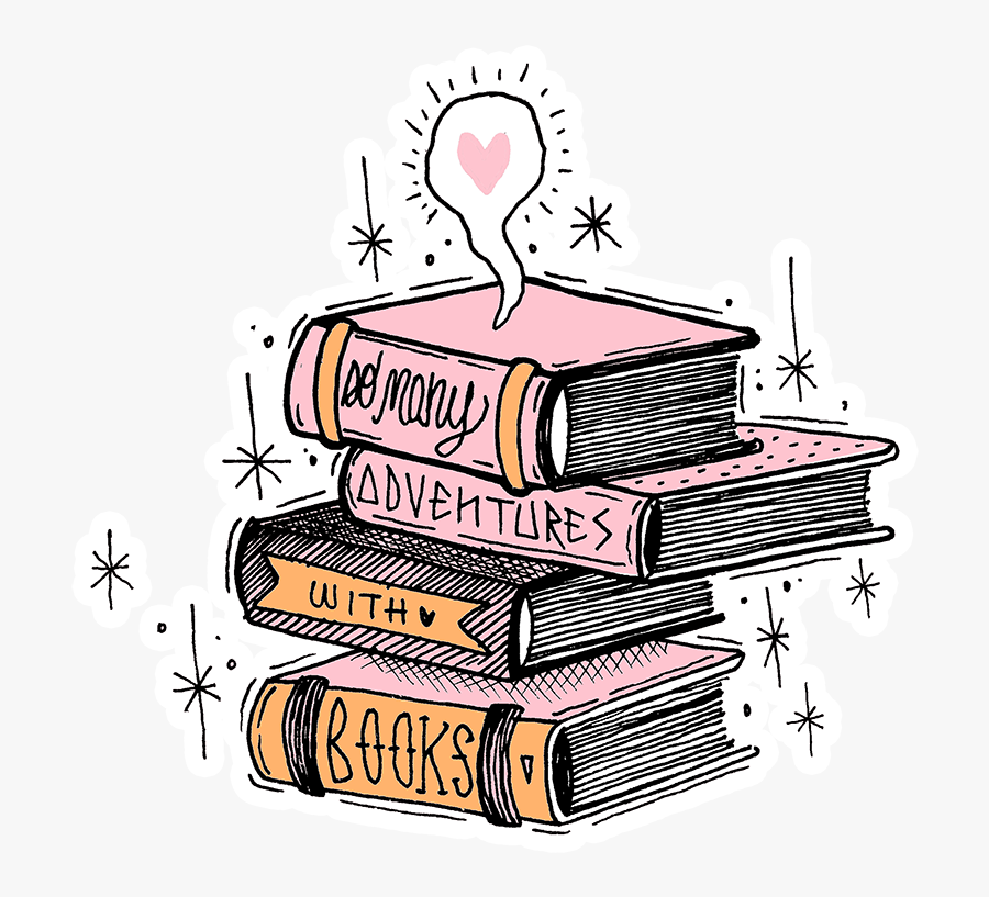 #books #book #adventure #heart #pink #orange - Books Png, Transparent Clipart
