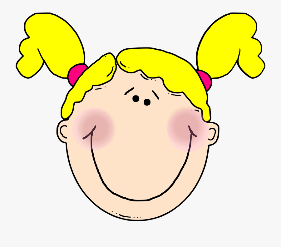 Girl Happy Smile Free Picture - Girl Face Clip Art, Transparent Clipart
