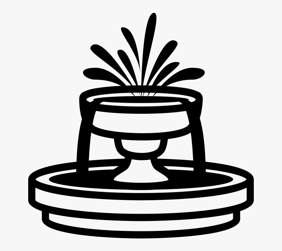 Emojione Bw 26f2 - Black And White Fountain Clipart, Transparent Clipart