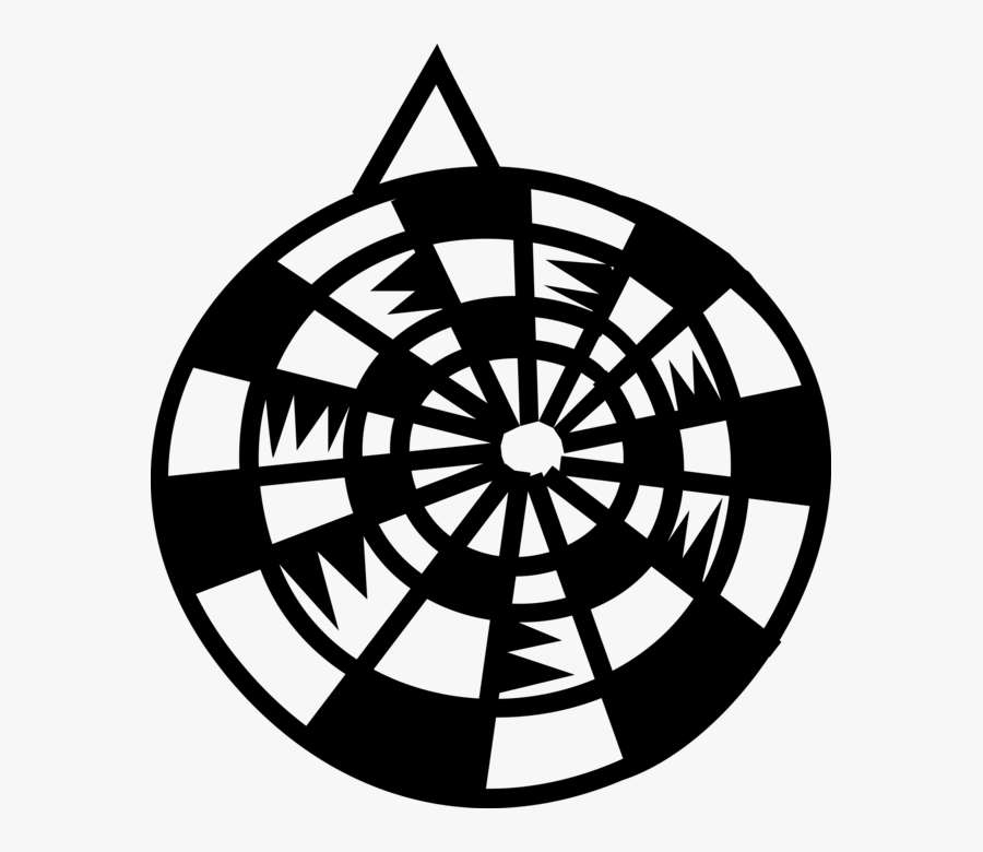 Image Black And White Stock Dartboard Game Of Darts - Dart Board Black And White Logo, Transparent Clipart