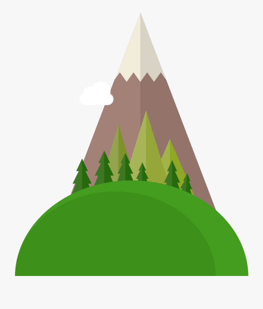 Vector Green Hills And Mountains Tree Png Download - Cerro Png, Transparent Clipart