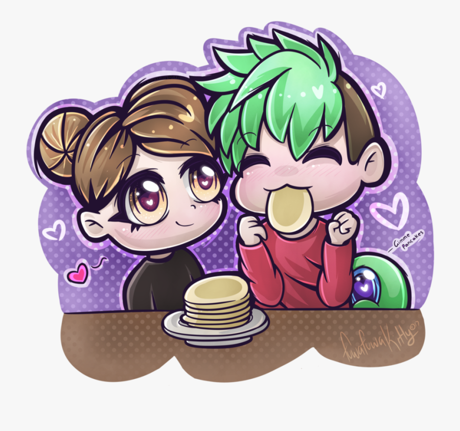 Pancake Clipart Transparent Background - Jacksepticeye And Wiishu Art, Transparent Clipart