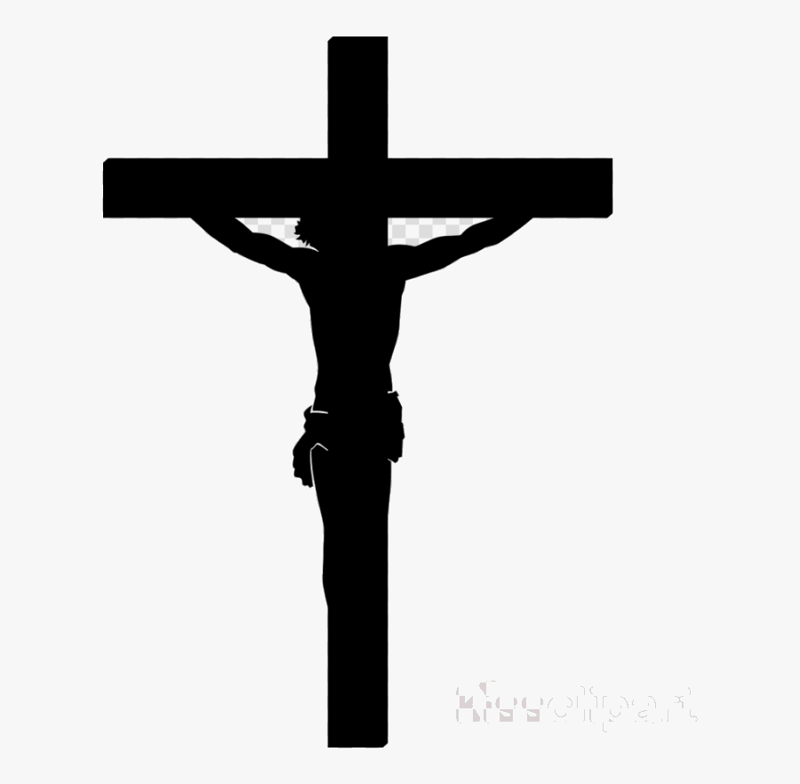Cross Silhouette Heart Vector Black Transparent Png - Cross Of Christ Png, Transparent Clipart