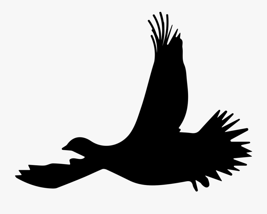 Bird Ruffed Grouse Flight Silhouette - Bird Flying Drawing Png, Transparent Clipart