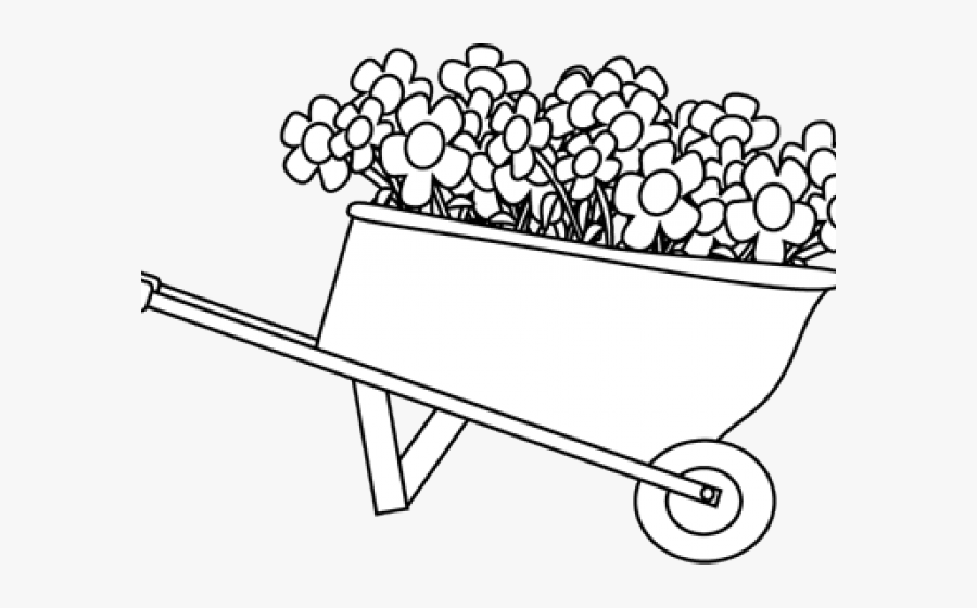 Garden Clipart Cute - Black And White Gardening Clip Art, Transparent Clipart