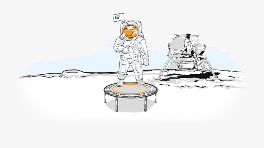 Healthy Clipart Strong Bone - Astronaut On Rebounder, Transparent Clipart