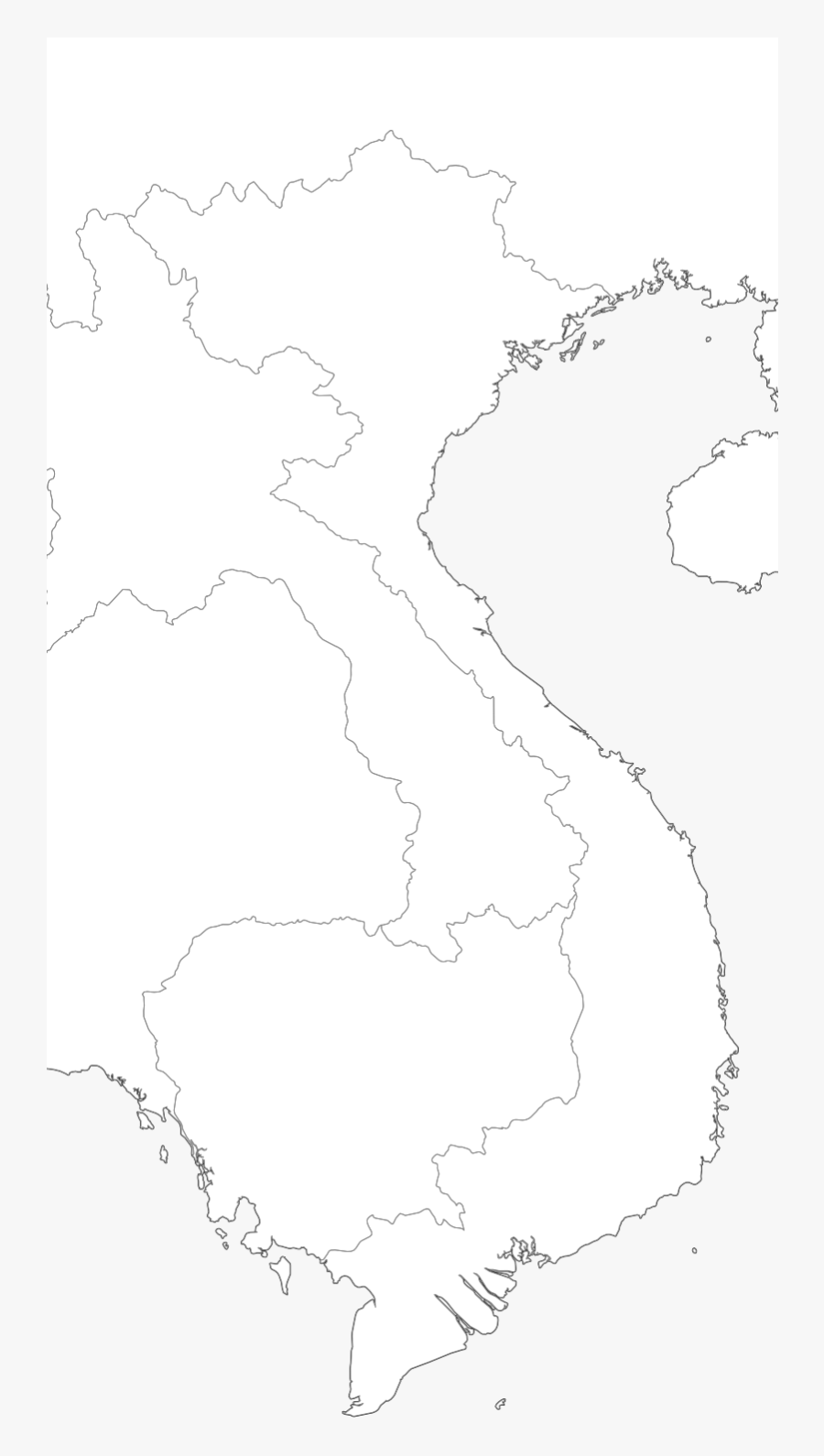 Transparent Vietnam Map Png - Blank Map Of Thailand Vietnam, Transparent Clipart