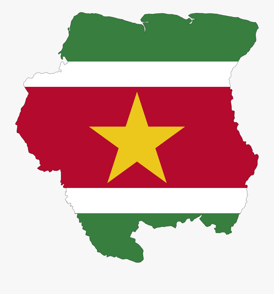 Clipart Map Geography Map - Suriname Flag In Country, Transparent Clipart