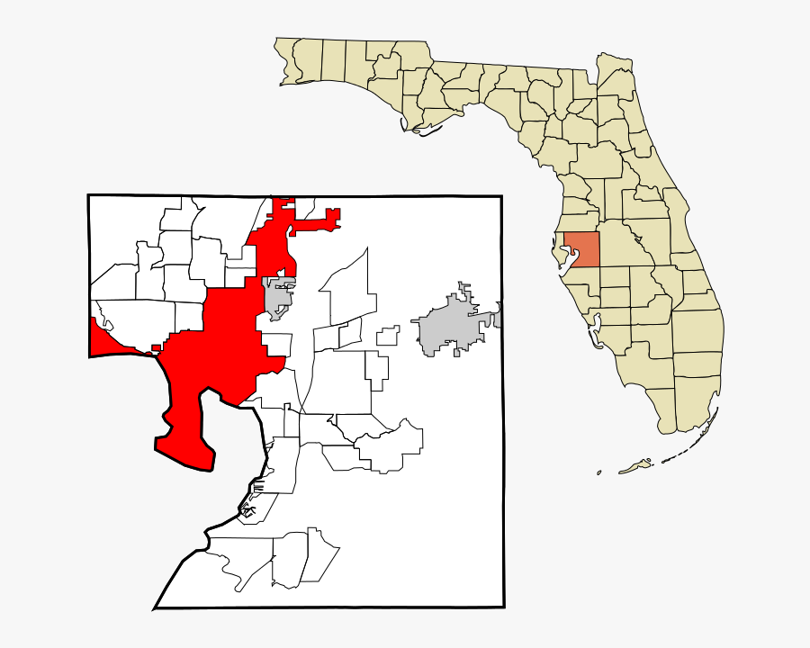 Free Vector Map Tampa Florida - Hillsborough County Florida, Transparent Clipart