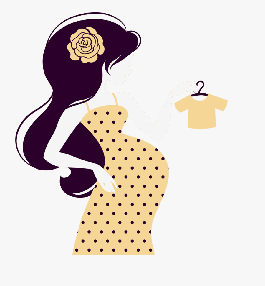 Woman Silhouette Pregnancy Illustration - Cartoon Pregnant Woman Silhouette, Transparent Clipart