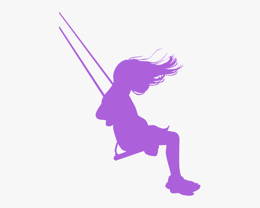 Girl On Swing Silhouette Png, Transparent Clipart