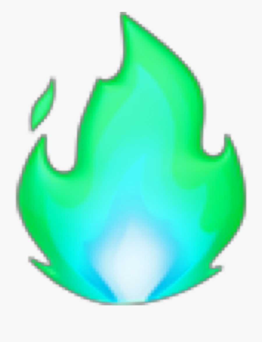 Fire Fuego Lightblue Celeste Green Verde Emoji Freetoedit - Green Fire Emoji, Transparent Clipart