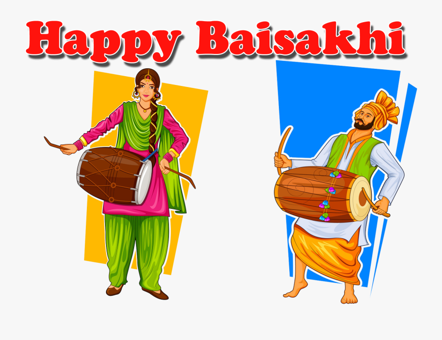 Happy Vector Baisakhi - Bhangra Punjab Dance Forms Pics In Cartoon, Transparent Clipart