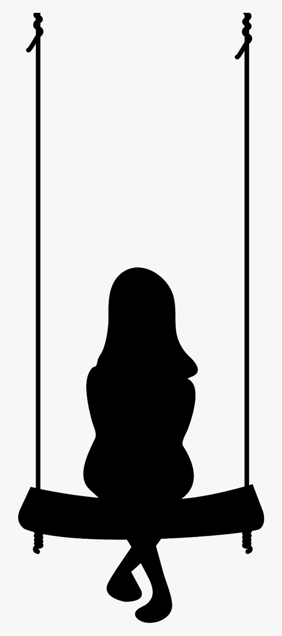 #schaukel #schwarz #schaukeln - Silhouette Girl On Swing, Transparent Clipart