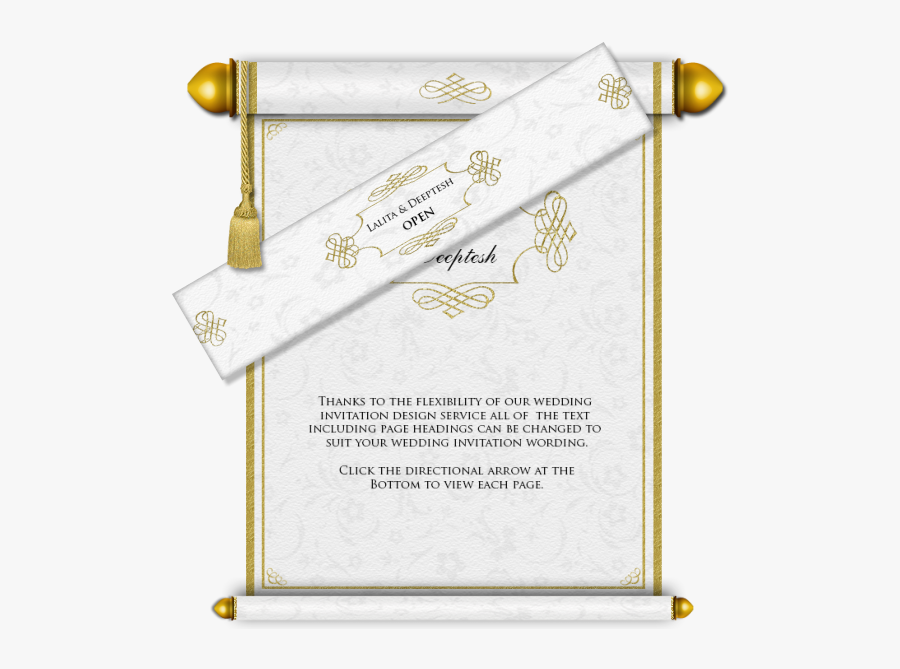 Scroll Clipart Wedding Indian - Weapon, Transparent Clipart