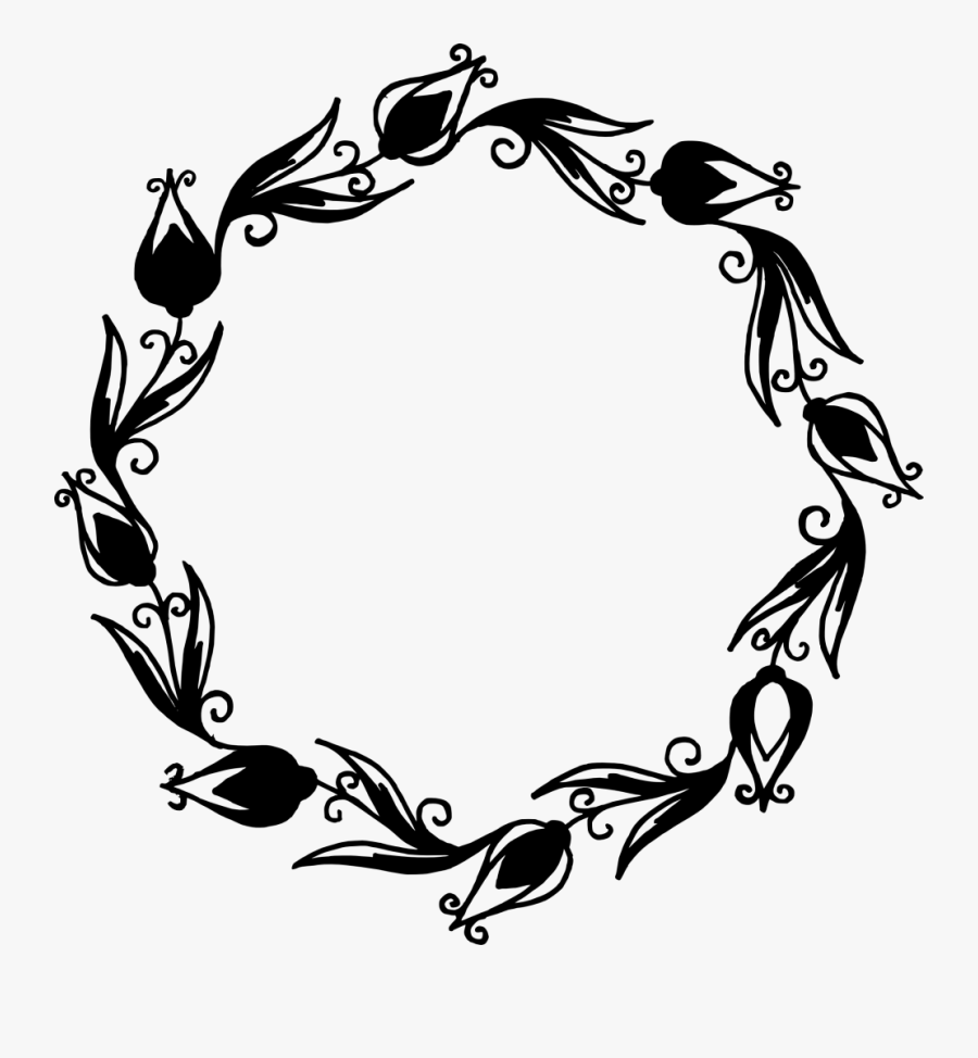 Circle Flower Png - Floral Circle Silhouette Png, Transparent Clipart