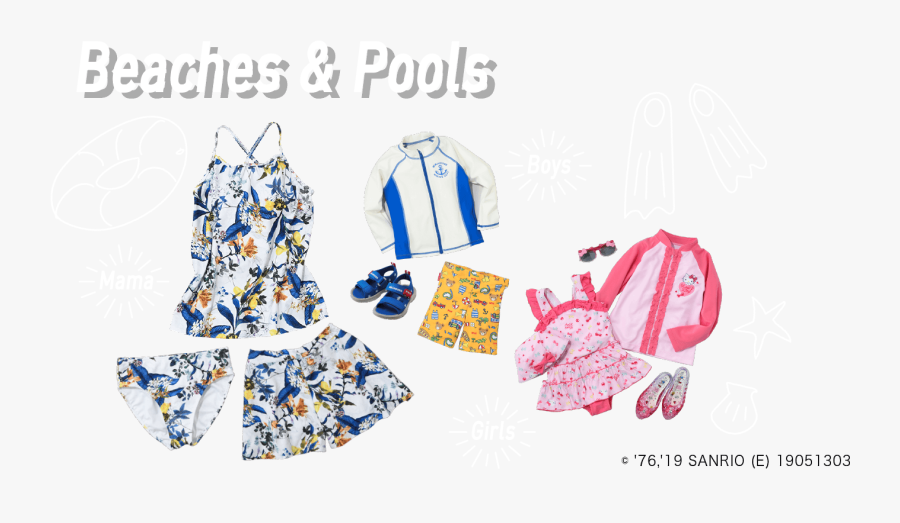 Beaches & Pools - Pattern, Transparent Clipart
