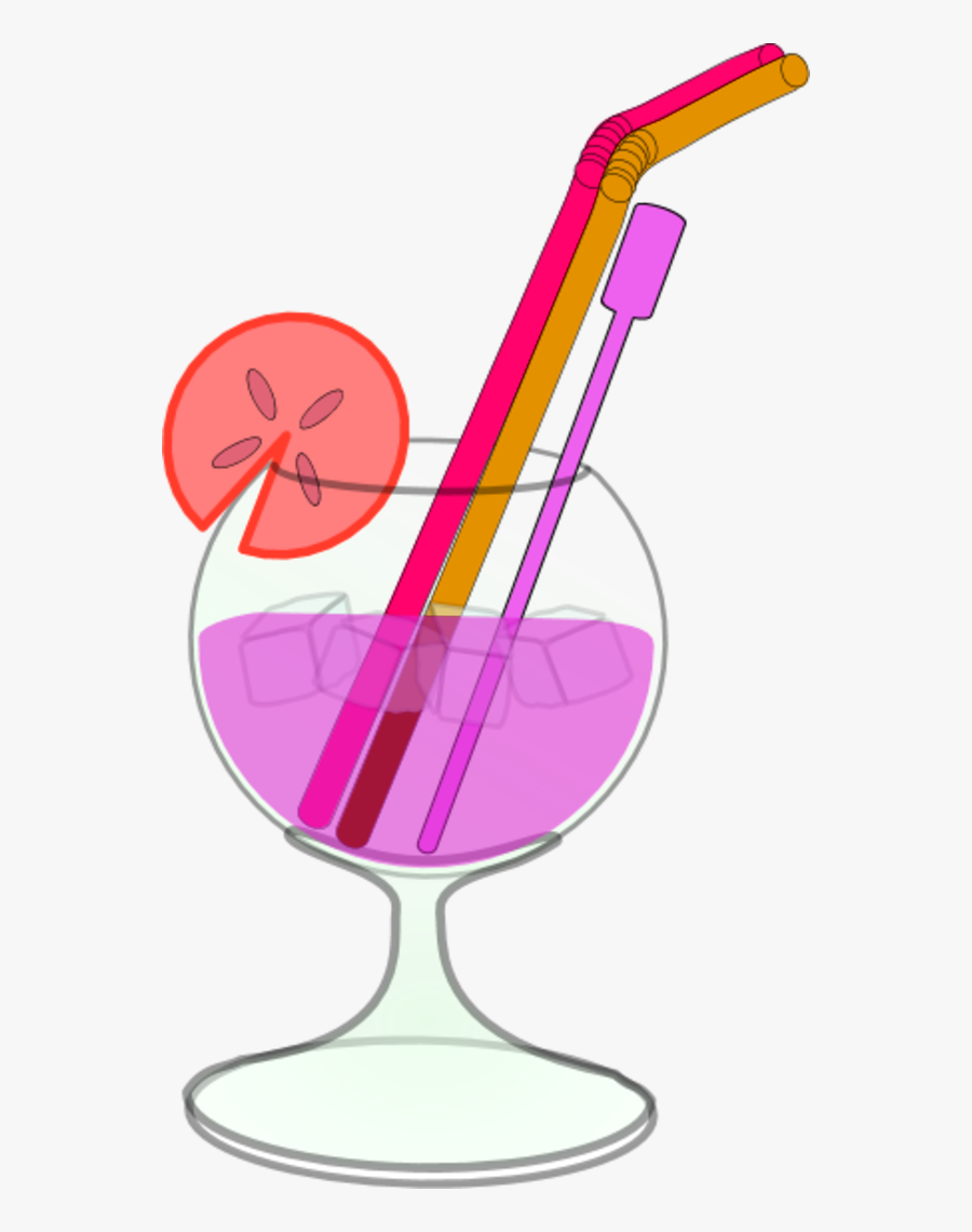 Glass Juice Straw Lemon Ice - Cocktail Clip Art, Transparent Clipart