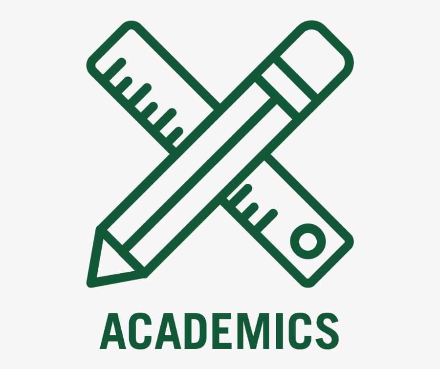 Academics With Ruler And Pencil Icon - Drawing Of Construction Tools, Transparent Clipart