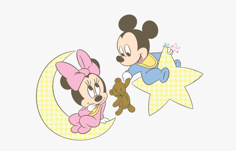 Baby Mickey & Minnie Moon - Coloring Baby Minnie Mouse, Transparent Clipart