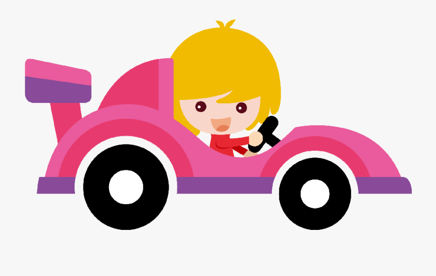 Pink Race Car Cartoon, Transparent Clipart