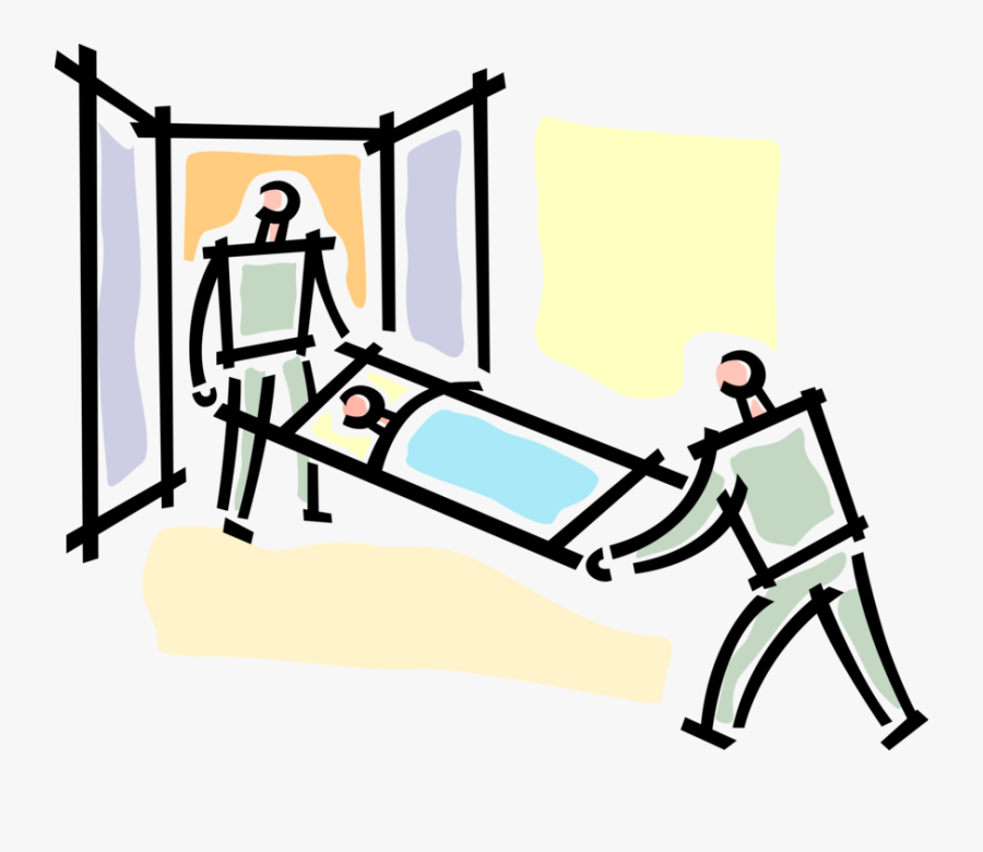 Vector Illustration Of Patient On Stretcher Apparatus - Patient Auf Trage Clipart, Transparent Clipart