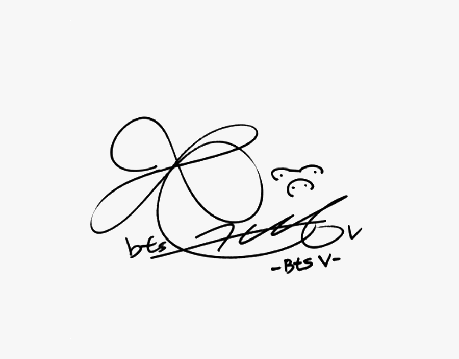 #bts #v #sign #kpop #freetoedit - V Bts Signature, Transparent Clipart