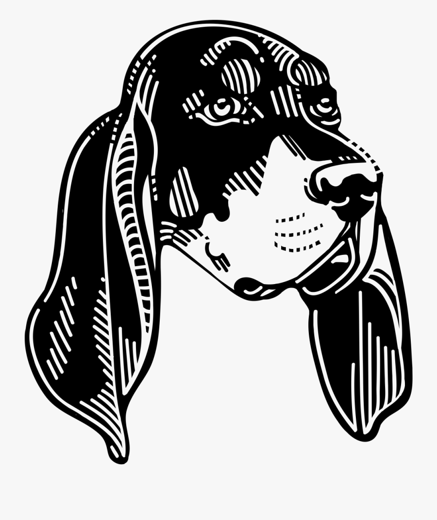 Black And Tan Coonhound Outline, Transparent Clipart