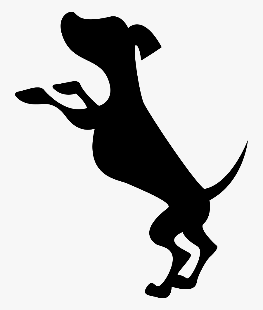 Small Dog Silhouette Standing On His Back Paws Svg - Dog Standing Up Png, Transparent Clipart