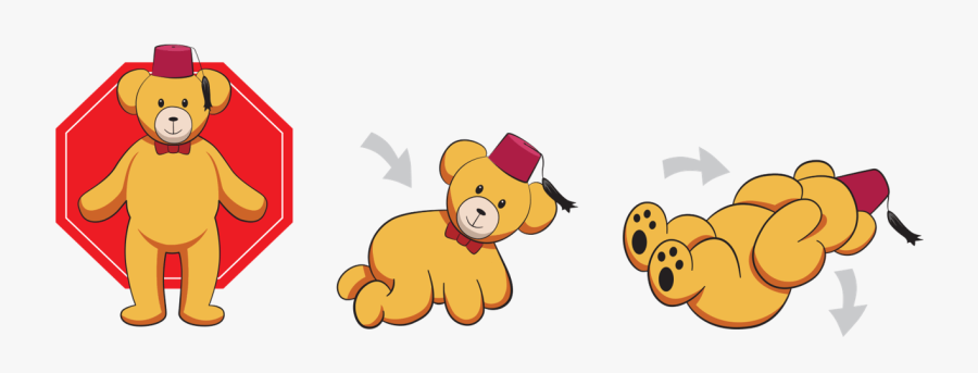 Illustration Of Shriners Bear Stop, Drop And Roll - Cartoon, Transparent Clipart