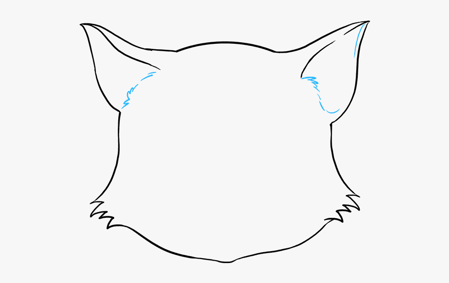 How To Draw Cat Face - Outline Cat Face Drawing, Transparent Clipart