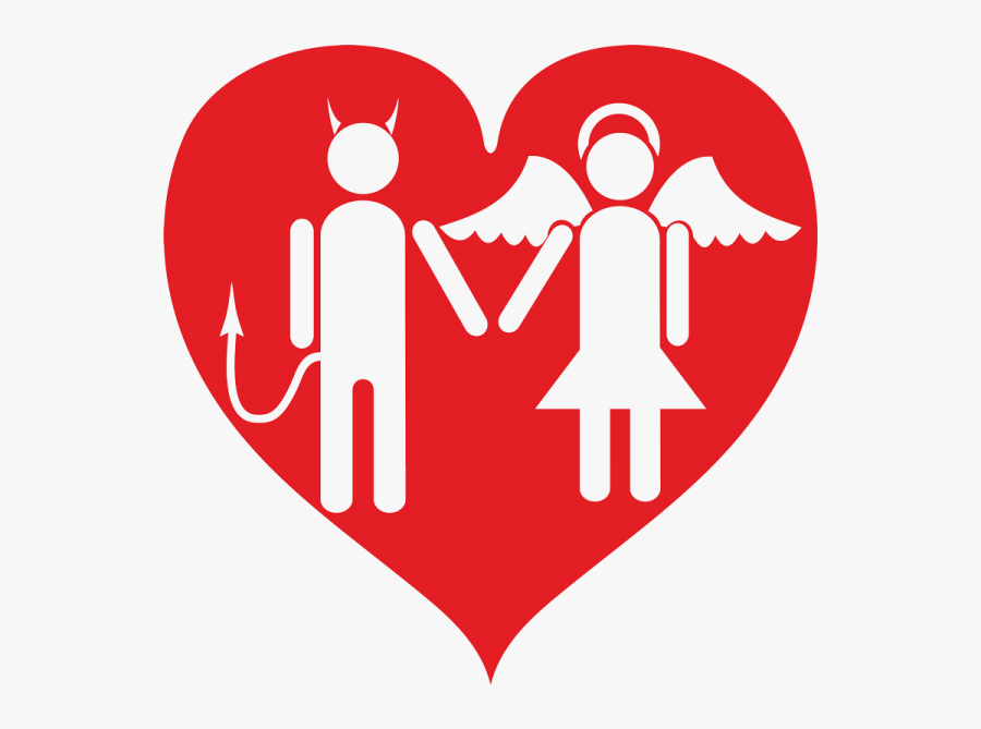 Good Vs Evil - Devil And Angel Love, Transparent Clipart