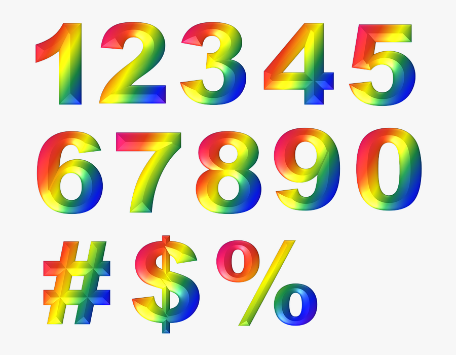 Clip Art Images - Rainbow Numbers Png, Transparent Clipart