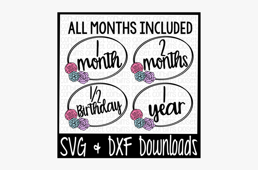 Free Monthly Milestone * Baby Monthly * Cut File Crafter - Illustration, Transparent Clipart