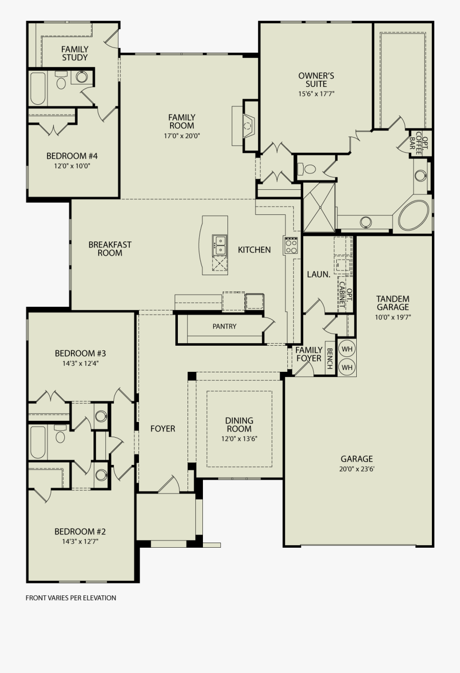 Clip Art Floor Plan With Furniture - Taylor Ii Floor Plan Drees, Transparent Clipart